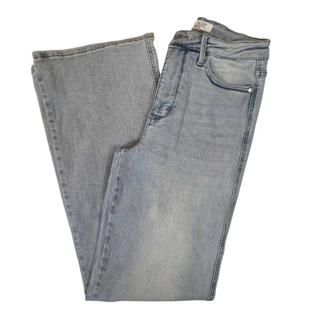 Judy Blue Women 9/29 Wide Leg Jeans Light Wash High Rise‎ Stretch JB88576 LT-CO